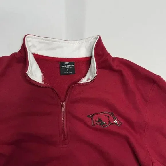 Colosseum Athletics Men's Cardinal Arkansas Razorbacks Quarter-Zip Size Small - Picture 7 of 8